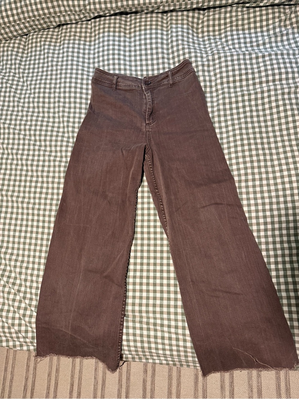 bohme Brown Wide Leg Flared Jeans
